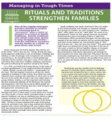 Rituals and Traditions Strengthen Families